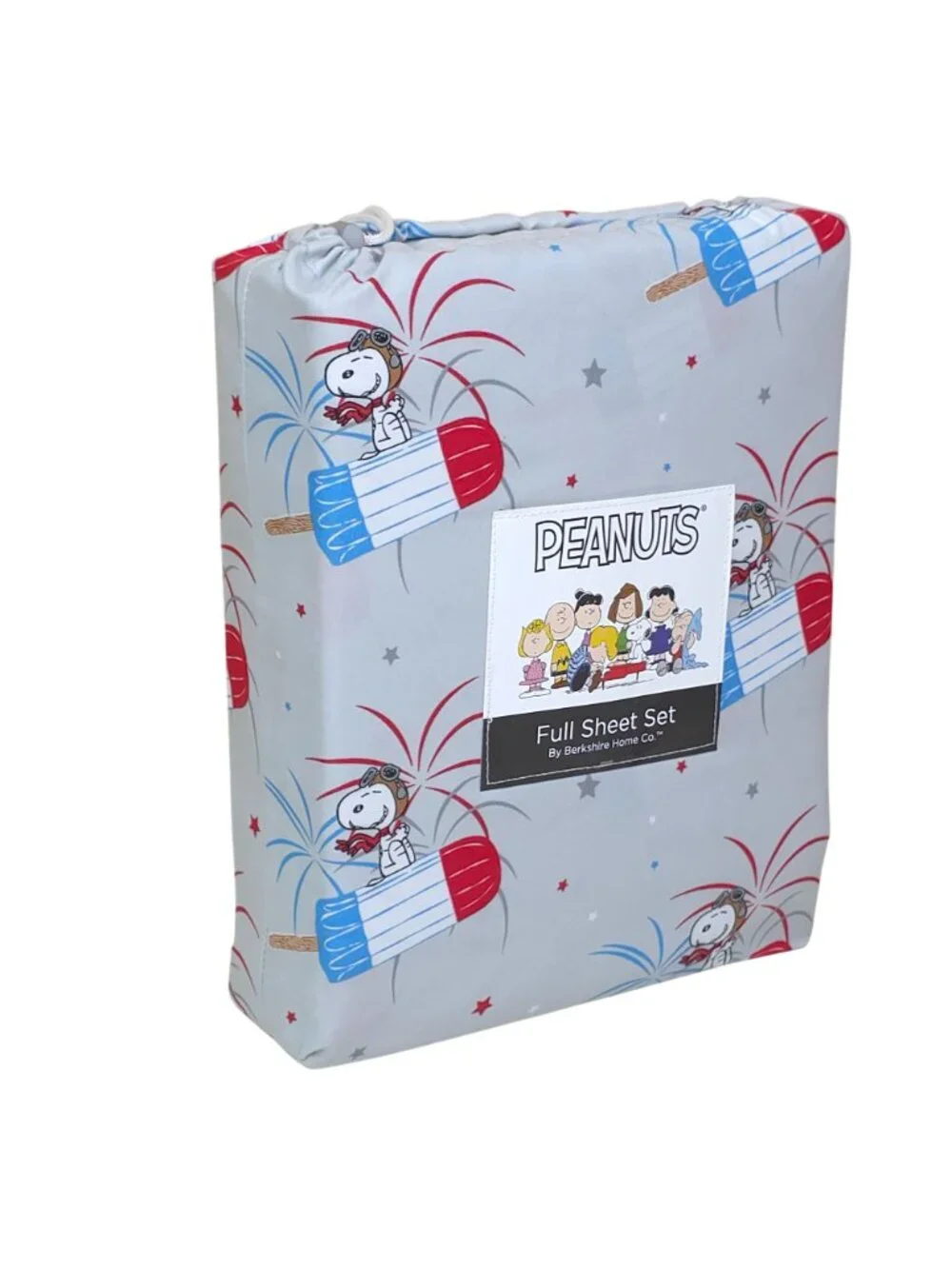 Peanuts Snoopy Full Double Sheet Set By Berkshire Fireworks Popsicles Summer USA